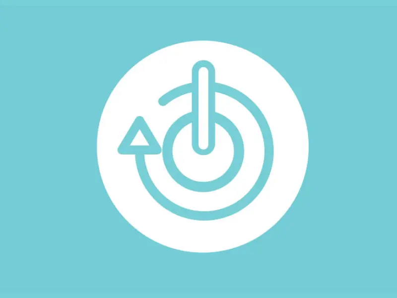 Teal icon showing a circular arrow and power symbol, representing MUVi’s instant one-cycle disinfection process.