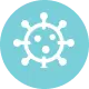 Virus and bacteria removal icon representing MUVi’s sanitisation effectiveness