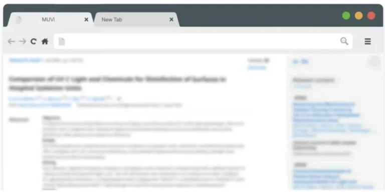 Research comparing UVC light and chemical disinfectants for surface disinfection.
