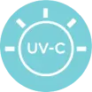 Icon representing effective hospital-grade UVC power for pathogen elimination.