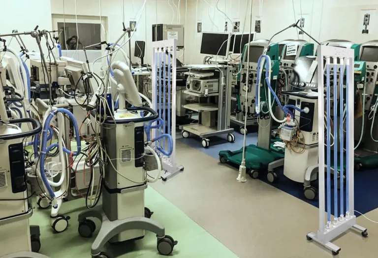 UVC sterilisation of dental equipment and storage units.