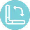Icon illustrating portable and targeted UVC disinfection for small items and shaded areas.