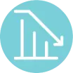 Icon showing verified log-4 reduction in bacterial contamination through UVC disinfection.