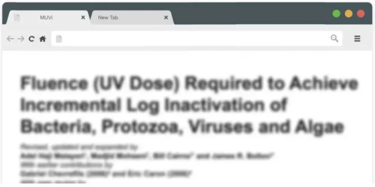 Research paper on UV fluence dose required to inactivate bacteria, protozoa, viruses and algae.